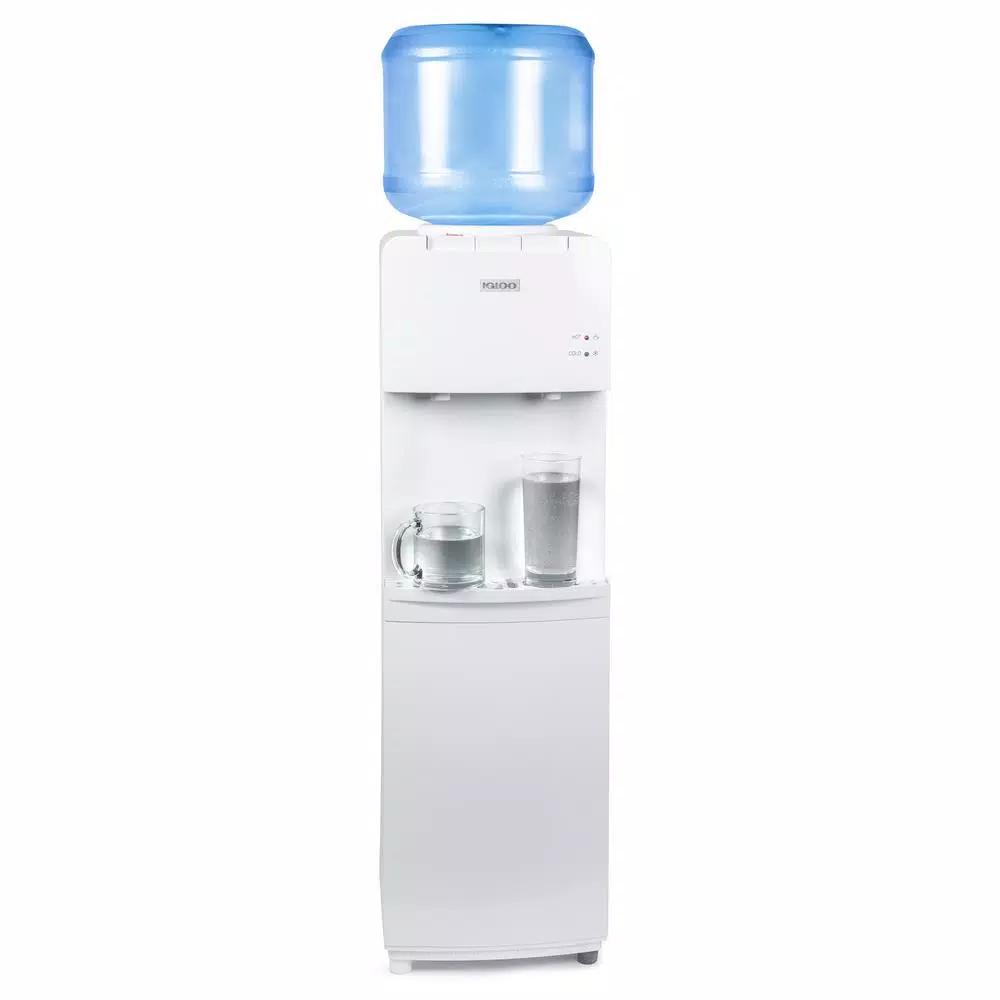 Igloo Top Loading Water Dispenser with Hot and Cold Water, White