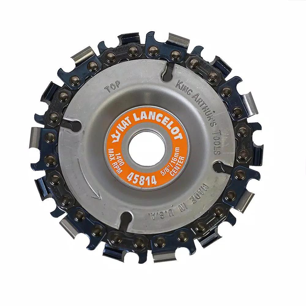 King Arthur's Tools 4 in. 14-Teeth Steel Chainsaw Blade for Woodcarving and Angle Grinders