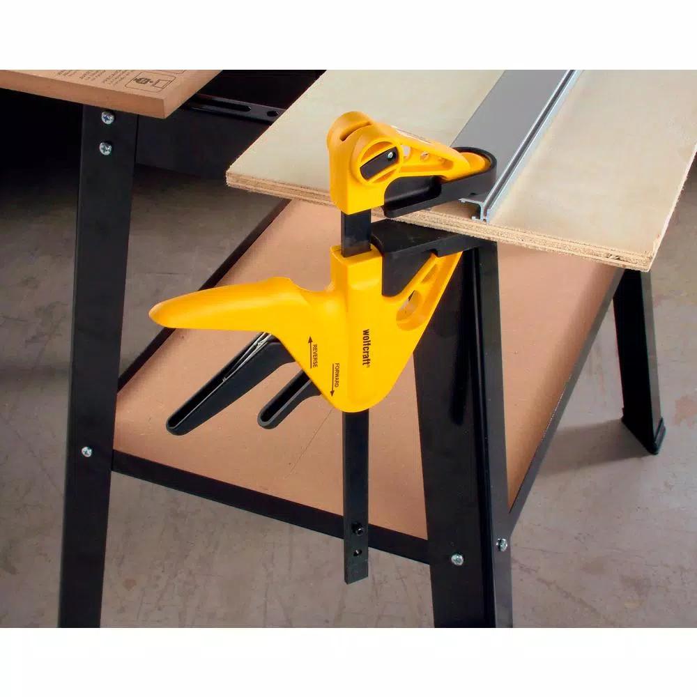 Wolfcraft 2-Pack Professional Quick-Release 1-Hand Bar Clamps and Spreader, 6 in. to 14 in.