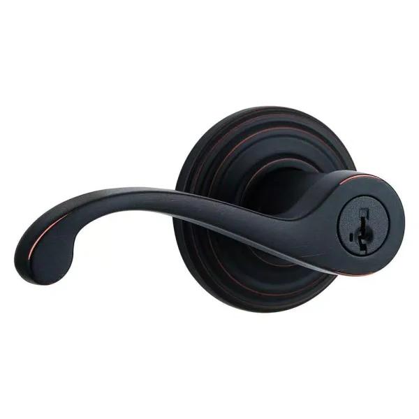 Kwikset Commonwealth Venetian Bronze Exterior Entry Door Lever with SmartKey Security