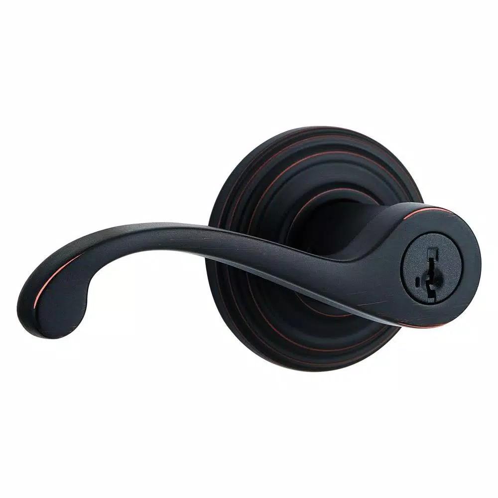 Kwikset Commonwealth Venetian Bronze Exterior Entry Door Lever with SmartKey Security