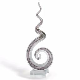 Badash Crystal Murano Style Corkscrew Art Glass Centerpiece - 20 in. Abstract Sculpture on Crystal Base thumbnail 1