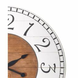 BrandtWorks Oversized Antique White Farmhouse Wall Clock - Distressed Wood Slat Design thumbnail 3