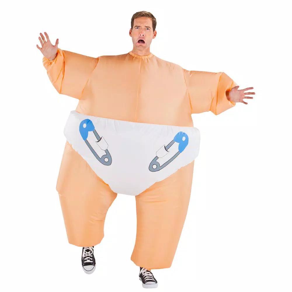 Gemmy Adult Inflatable Sumo Baby Halloween Costume - Funny Unisex Inflatable Costume