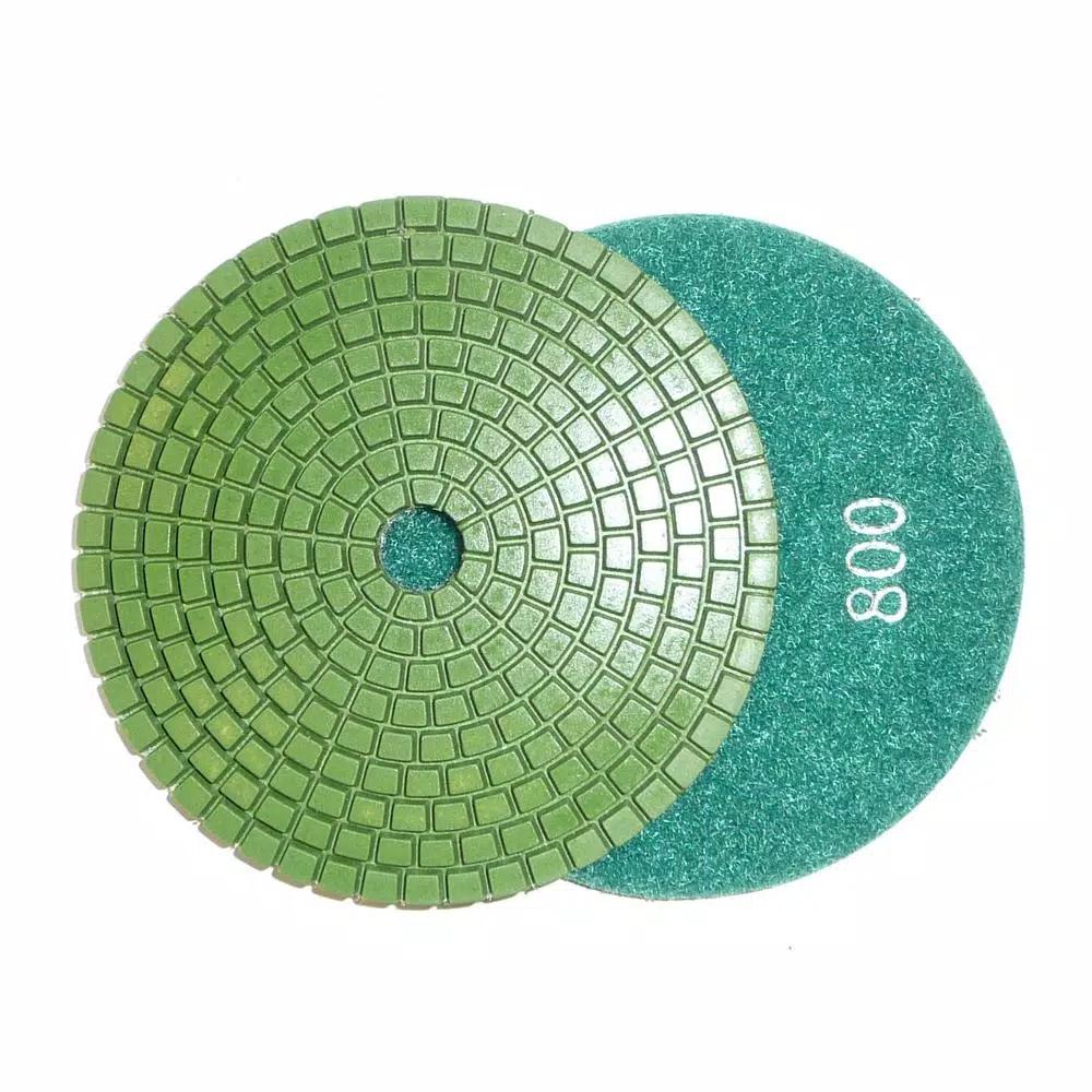 Unbranded JHX 4 in. Wet Diamond Polishing Pad Set for Granite and Concrete with Semi-Rigid Back Holder (7-Piece)
