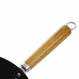 KENMORE 14 in. Carbon Steel Non-Stick Flat Bottom Wok with Wooden Handles thumbnail 3