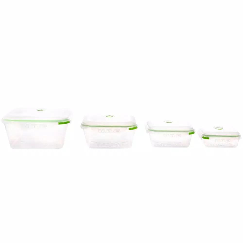 Ozeri INSTAVAC Green Earth 8-Piece Food Storage Container Set with Vacuum Seal and Locking Lids