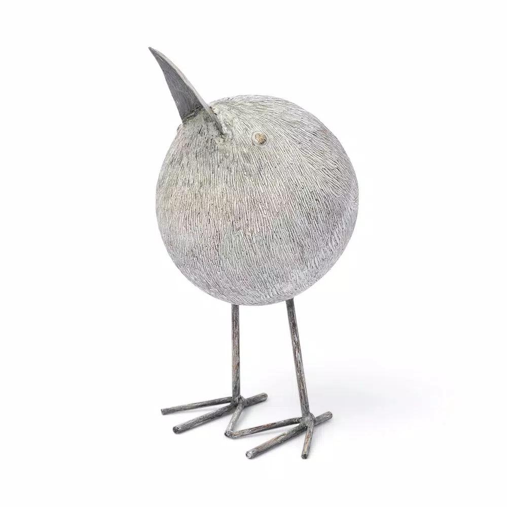 Mercana Snipe I Decorative Bird Sculpture - Light Brown Resin Statuary