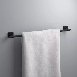 Franklin Brass Maxted 24 in. Single Towel Bar, Matte Black Modern Wall Mounted Bathroom Hardware thumbnail 2