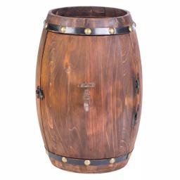 Vintiquewise Vintage Wooden Barrel Shaped Wine Rack - Rustic 7-Bottle Storage Display thumbnail 2