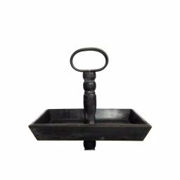 3R Studios Black Wood Three Tier Decorative Tray with Handles thumbnail 6