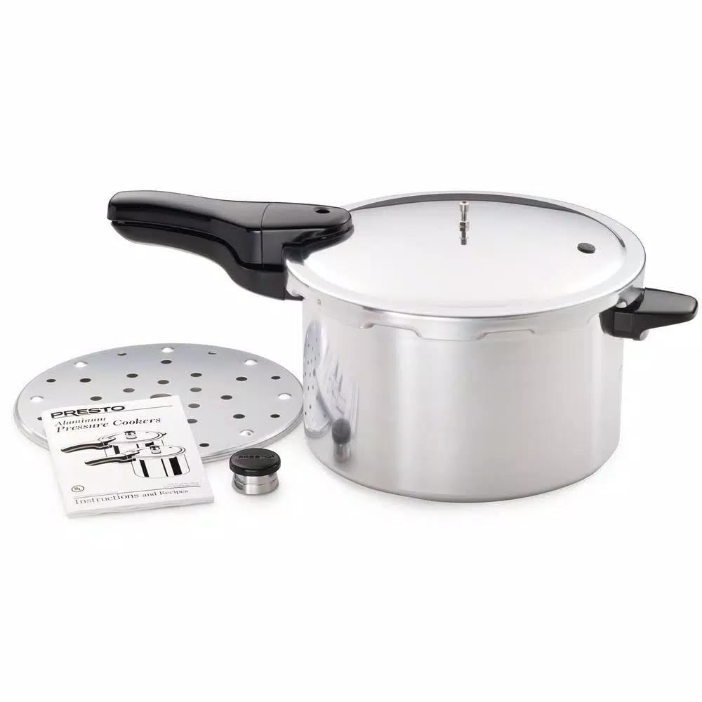 Presto 8 Qt. Aluminum Stovetop Pressure Cooker with Cooking Rack