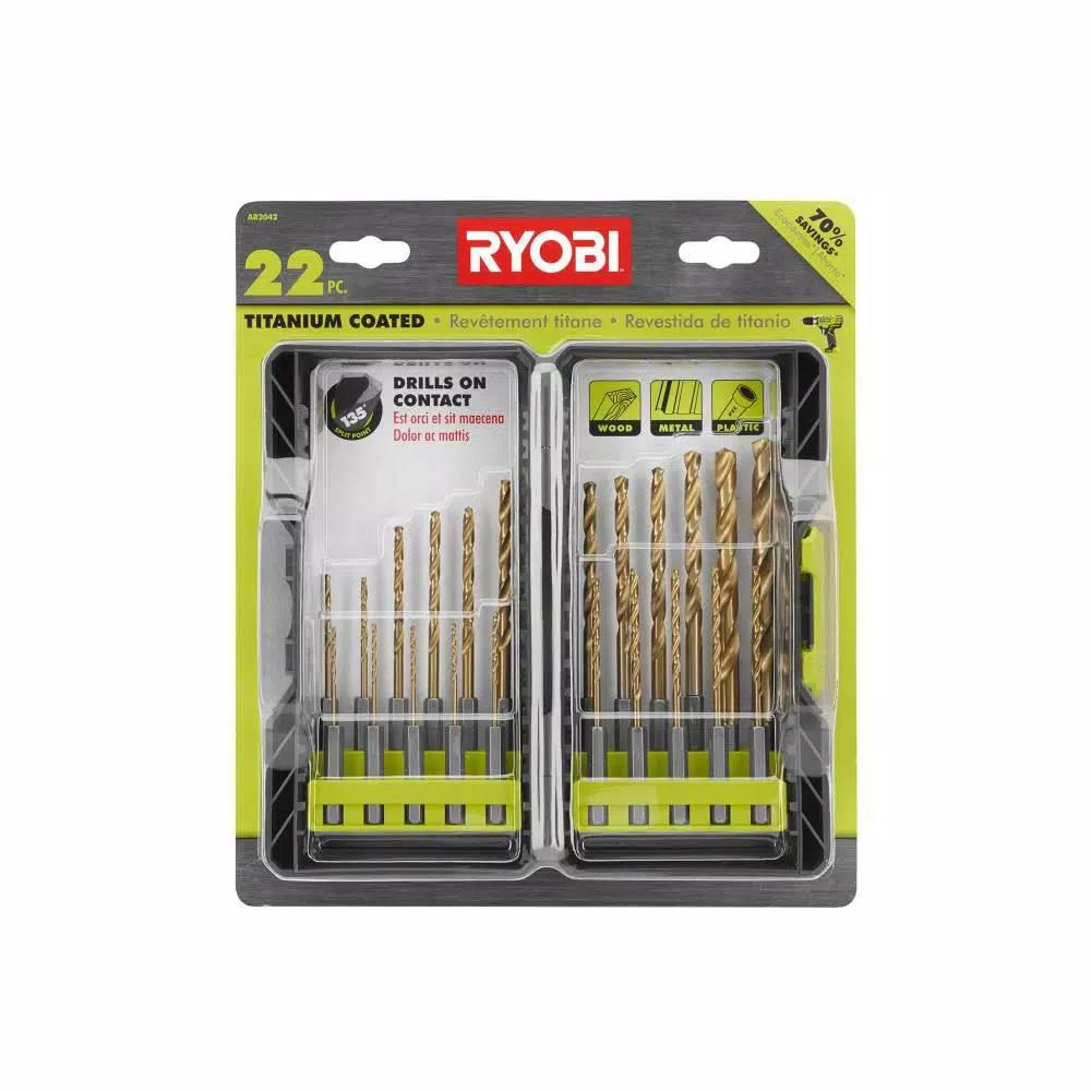 RYOBI 30-Piece Titanium Coated Drill Bit and Impact Rated Driving Bit Set