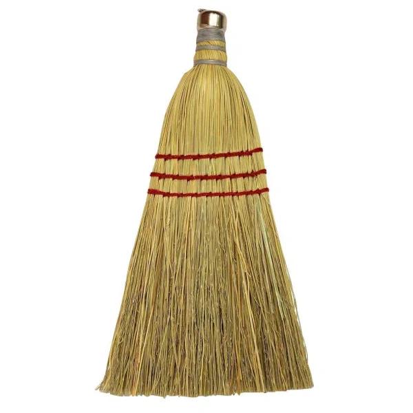 Genuine Joe Natural Corn Whisk Broom with Metal Cap for Industrial and Janitorial Use