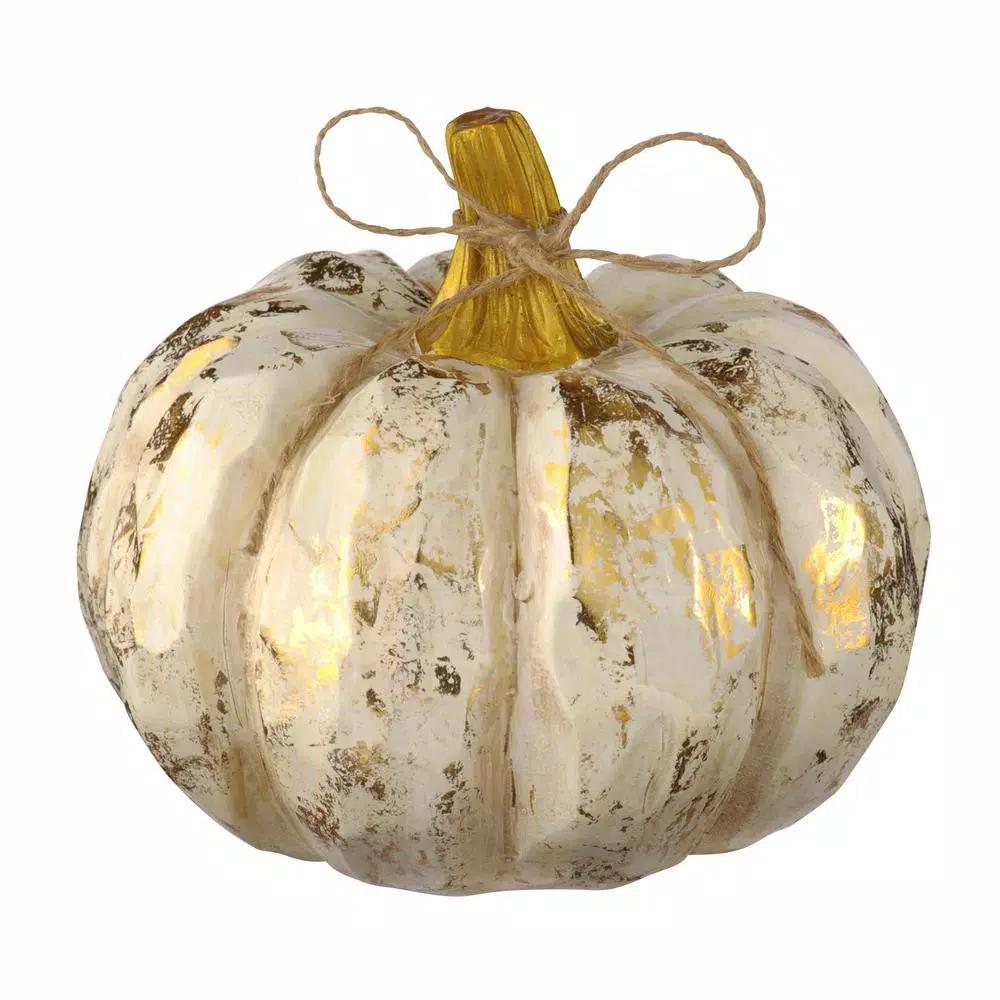 Amscan 5 in. Faux Bois Resin Pumpkin Decor, 2-Pack