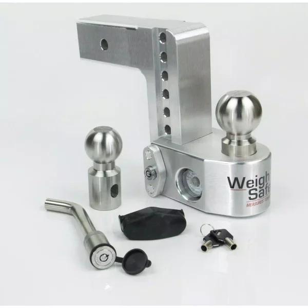 Weigh Safe Weigh-Safe 6 in. Drop Adjustable Class V Ball Mount with Built-in Hydraulic Scale