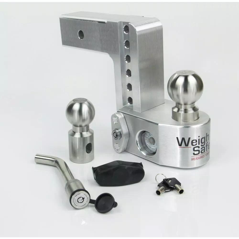Weigh Safe Weigh-Safe 6 in. Drop Adjustable Class V Ball Mount with Built-in Hydraulic Scale