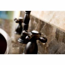 Kingston Brass Victorian 8 in. Widespread 2-Handle Bathroom Faucet, High Arc Spout, Oil Rubbed Bronze thumbnail 4