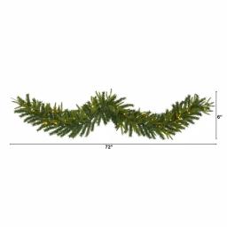 Nearly Natural 6 ft. Pre-lit Green Pine Artificial Christmas Garland with 35 LED Lights thumbnail 2