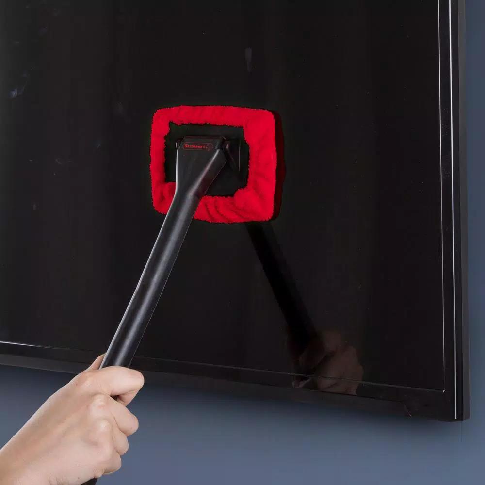 Trademark Stalwart Windshield Cleaner Tool with Pivoting Head and Microfiber Cloth