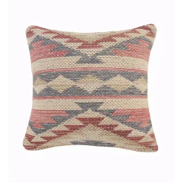 LR Home Eclectic Multi-color Southwestern Graphic Throw Pillow, 18 x 18 in, 100% Cotton