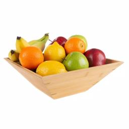 Classic Cuisine 11 in. Square Bamboo Salad Bowl Set with Two Utensils thumbnail 4