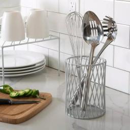 Laura Ashley Speckled Cutlery Basket - White Utensil Holder thumbnail 3