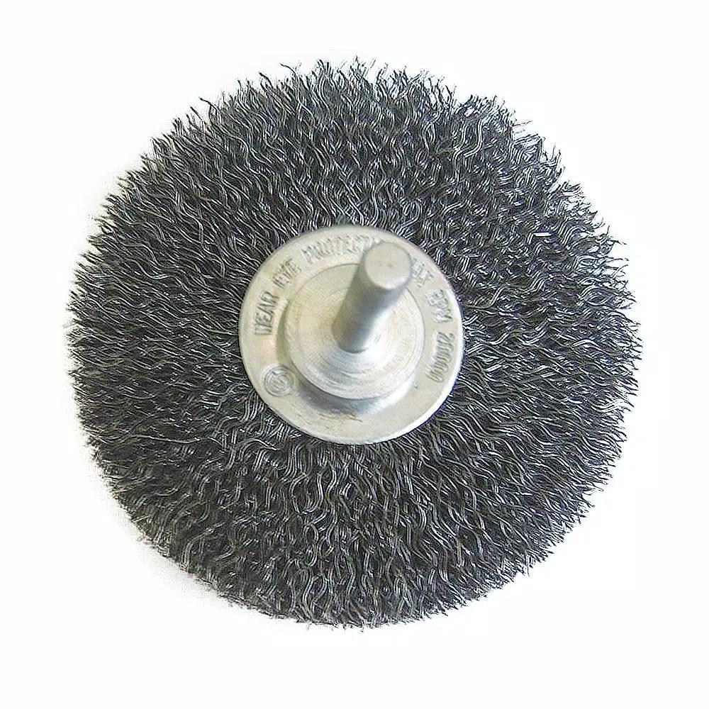 Robtech 3 in. Crimped Steel Wire Wheel Brush with 1/4 in. Shank