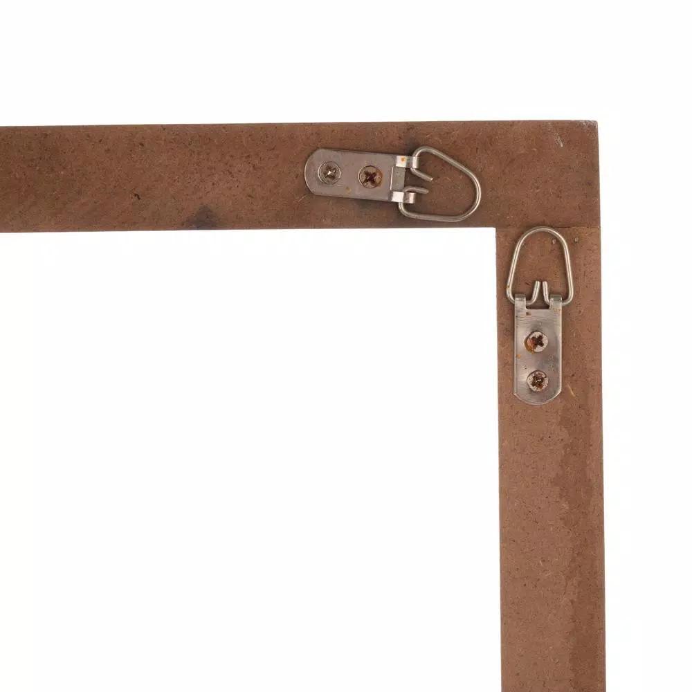 Glitzhome 18 in. Boxwood Wreath with 28 in. Wooden Window Frame Decor