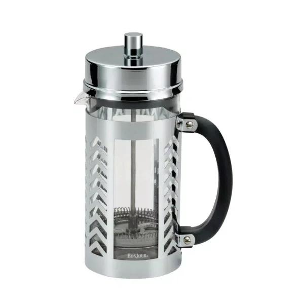 BonJour 8-Cup Chevron French Press, Borosilicate Glass and Stainless Steel