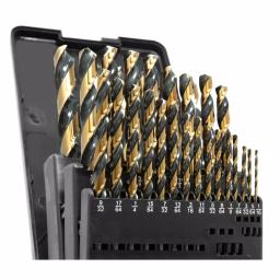 WEN 29-Piece HSS Jobber Drill Bit Set with Black Gold Finish and Carrying Case thumbnail 2