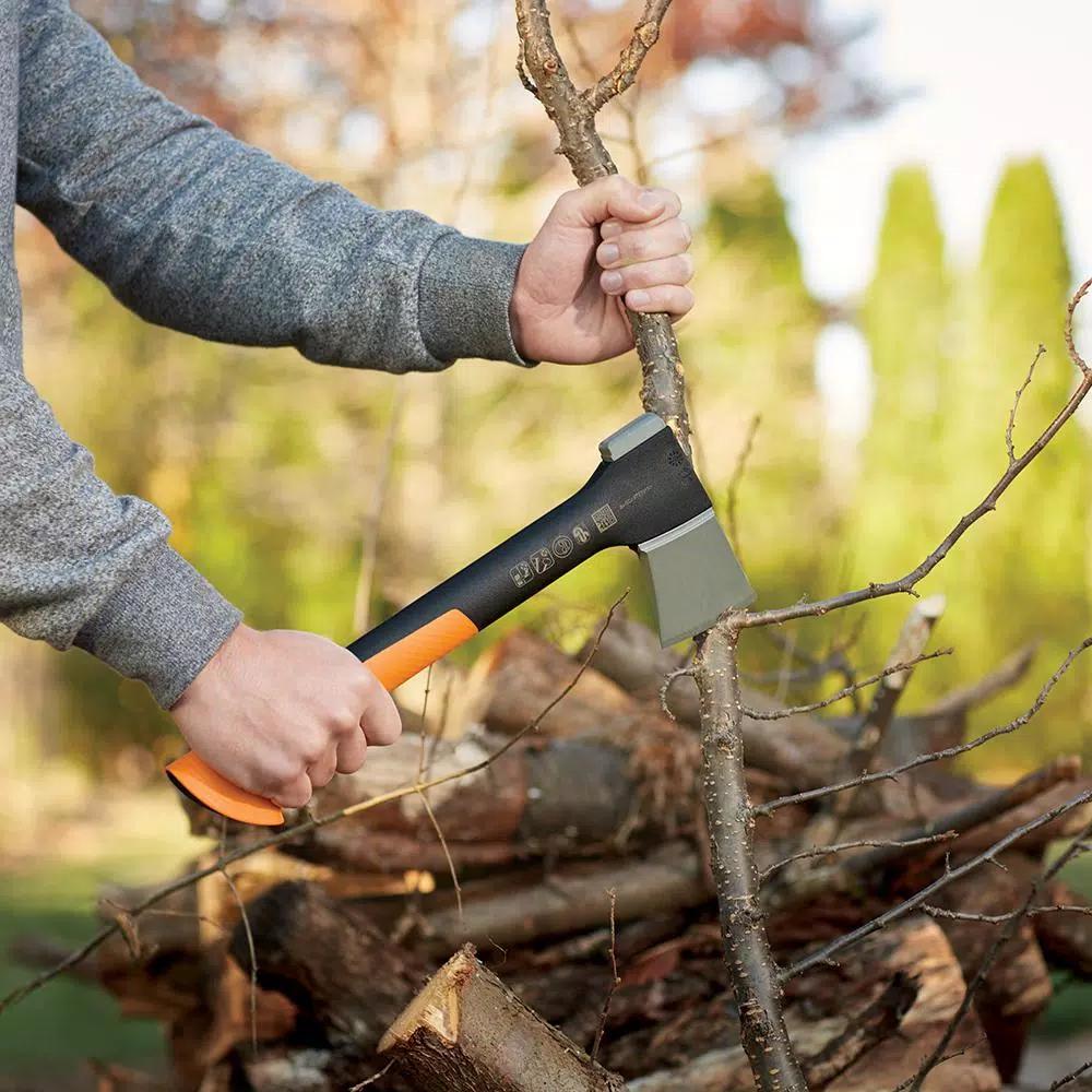 Fiskars X7 Hatchet 14 in. Compact Chopping Axe for Hiking and Outdoor Use