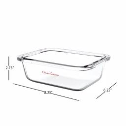 Classic Cuisine 10-Piece Borosilicate Glass Food Storage Container Set with Leak-Resistant Snap Lids thumbnail 2