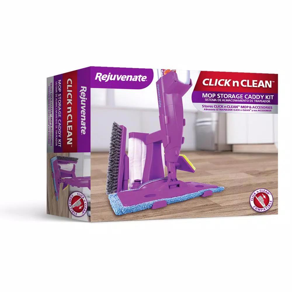 Rejuvenate Click N Clean Mop Storage Caddy Kit, Purple Vertical Organizer