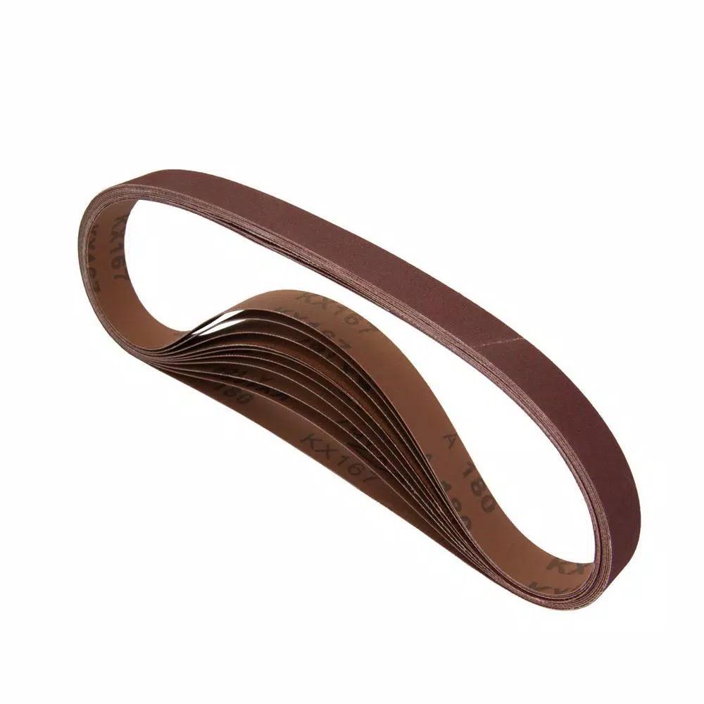 POWERTEC 1 in. x 30 in. Aluminum Oxide Sanding Belt Assortment, 24-Pack (60-400 Grit)