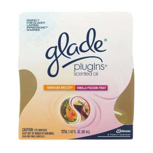 Glade PlugIns Scented Oil Refills, Hawaiian Breeze & Vanilla Passion Fruit, 0.71 oz (6-Pack)