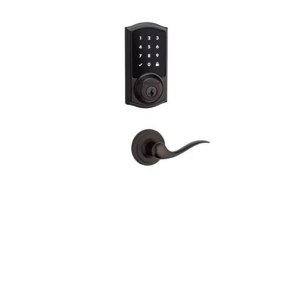 Kwikset Premis Apple HomeKit Smart Deadbolt with Tustin Hall/Closet Lever, Venetian Bronze