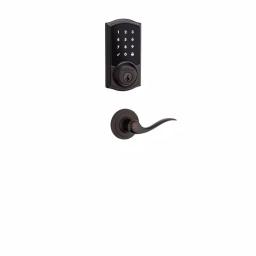 Kwikset Premis Apple HomeKit Smart Deadbolt with Tustin Hall/Closet Lever, Venetian Bronze thumbnail 1