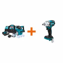 Makita 18V LXT Brushless 1 in. SDS-Plus Rotary Hammer Kit with HEPA Attachment & Bonus 1/2 in. Impact Wrench thumbnail 1