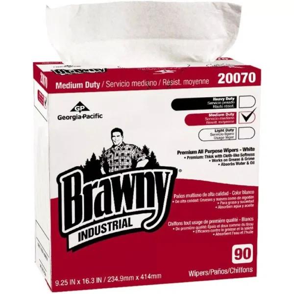 Georgia-Pacific D400 White Disposable Cleaning Wipes, Double Crepe, 90-Count Tall Box