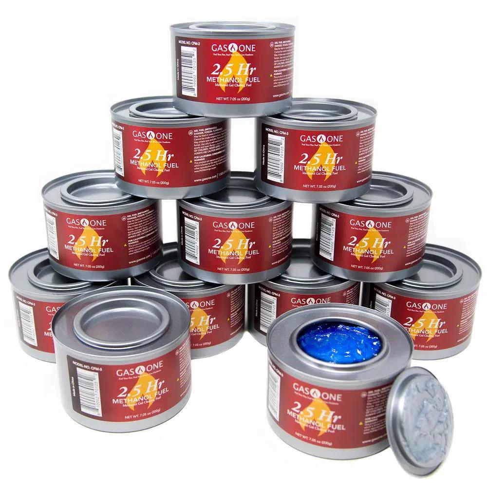 Gas One Methanol Chafing Fuel Gel - 2.5 Hour Burn Time, 12-Piece Set