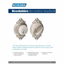 Schlage Brookshire Single Cylinder Deadbolt, Aged Bronze, ANSI Grade 1 thumbnail 2
