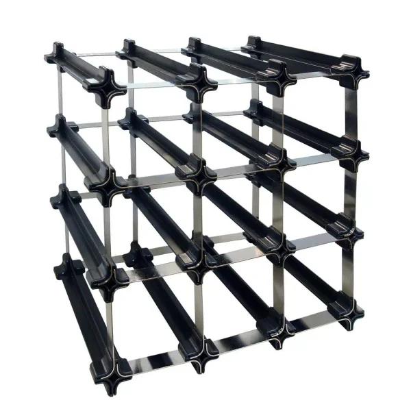 Epicureanist Snap and Stack Modular 12-Bottle Wine Storage Rack - Black