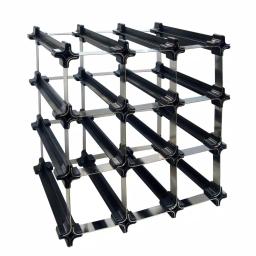 Epicureanist Snap and Stack Modular 12-Bottle Wine Storage Rack - Black thumbnail 1
