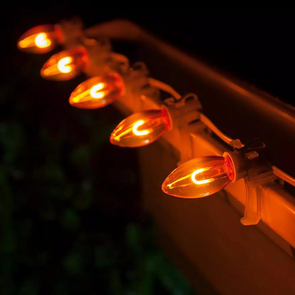Wintergreen Lighting FlexFilament C9 LED Shatterproof Orange Vintage Edison Replacement Bulbs (5-Pack)