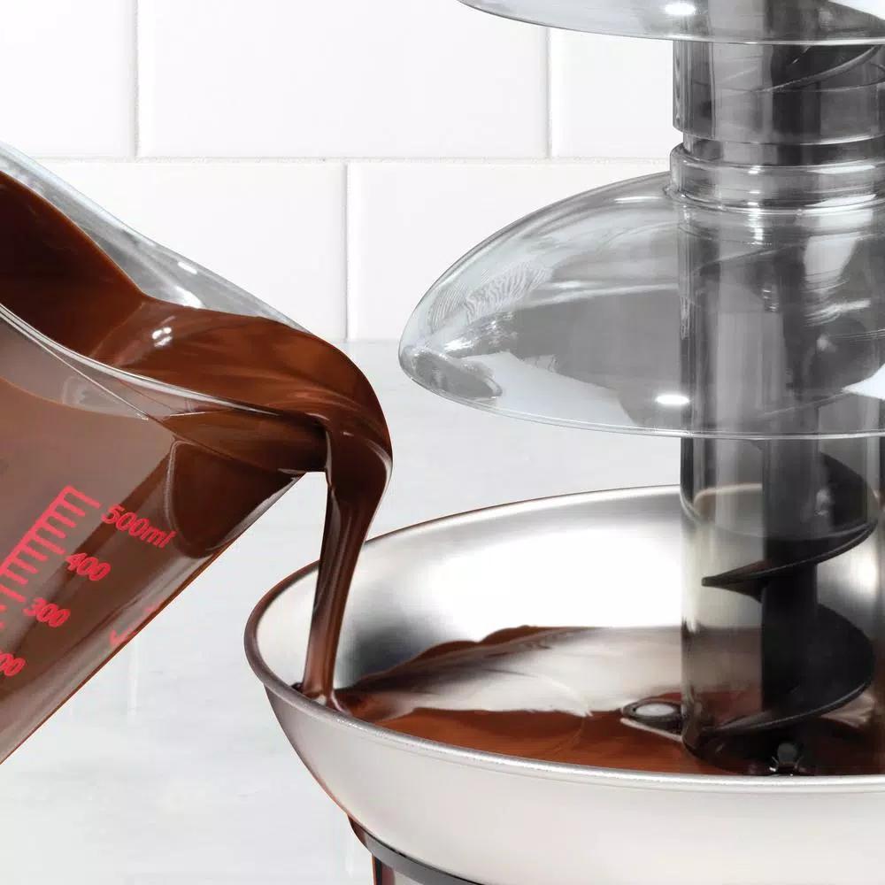 Nostalgia 4-Tier Chocolate Fondue Fountain with Stainless Steel Base, 2 lb. Capacity