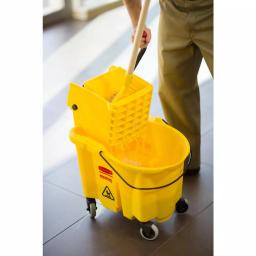 Rubbermaid Commercial Products Rubbermaid WaveBrake 35 Qt. Plastic Mop Bucket with Wringer, Yellow thumbnail 2