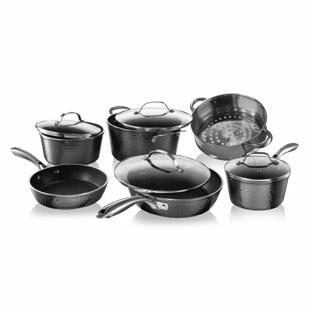 Granitestone 15-Piece Aluminum Hammered Non-Stick Diamond Infused Cookware and Bakeware Set