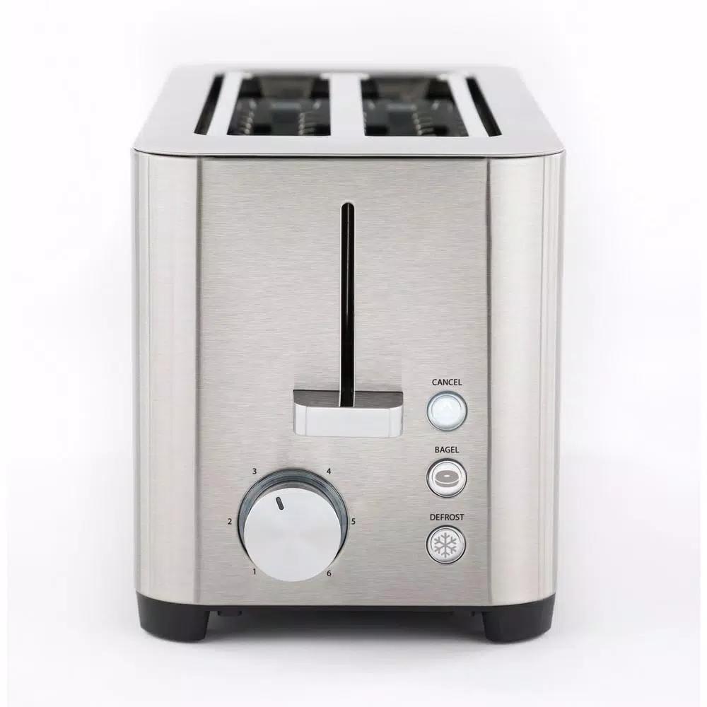 Caso Design 4-Slice Stainless Steel Wide Slot Toaster with Bun Warmer