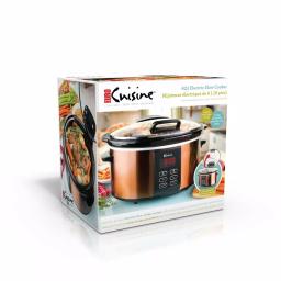 Euro Cuisine 6 Qt. Copper Electric Digital Slow Cooker with Programmable Timer and Hinged Glass Lid thumbnail 8